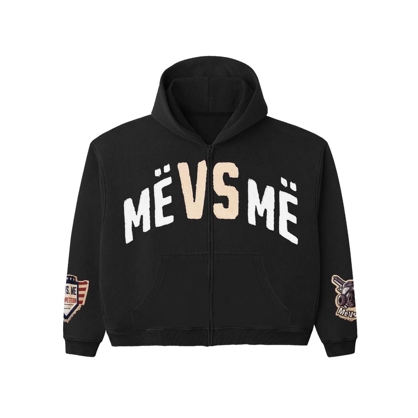 Me Vs Me Acid Washed Hoodie - Black Magic