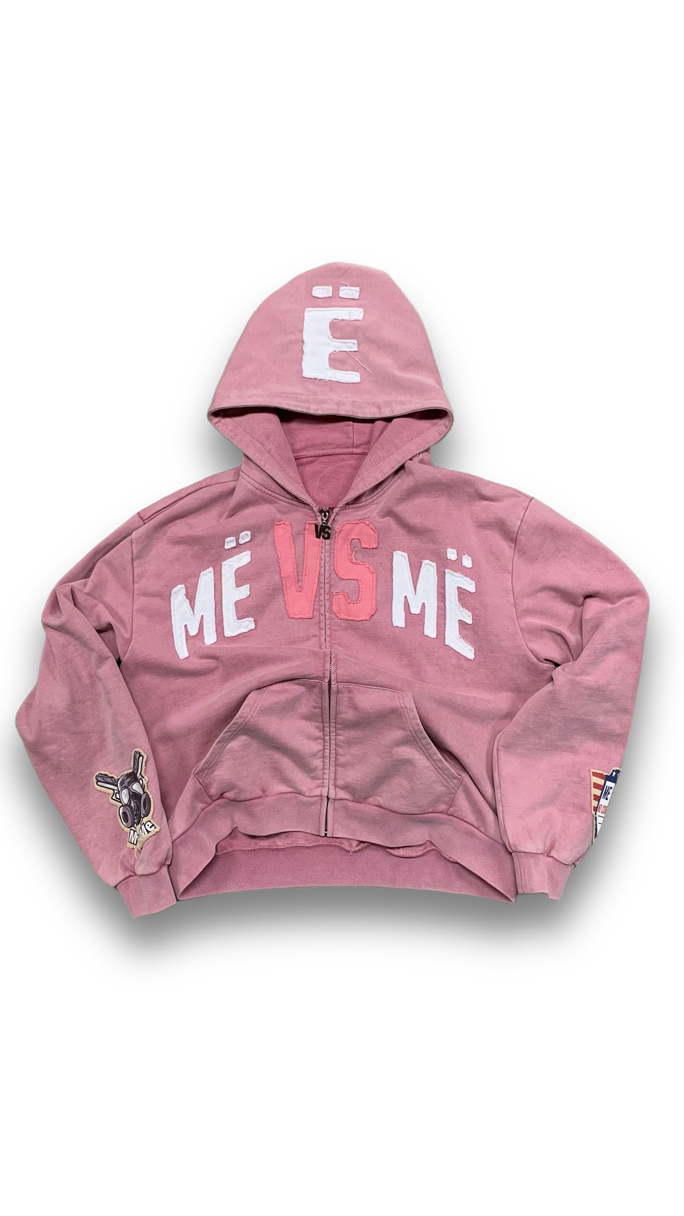 Me Vs Me Acid Washed Hoodie - Starburst Pink