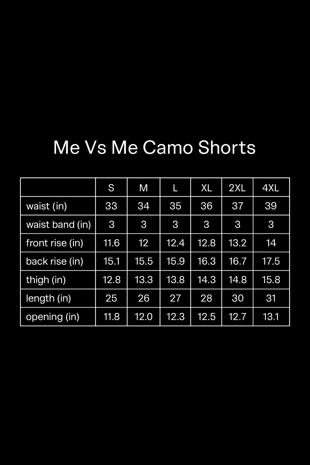 Me Vs Me “War With Yourself” Camo Shorts